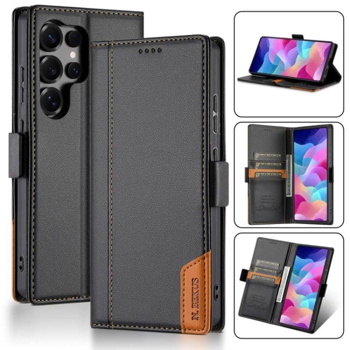 EDA008544419A.jpg N.BEKUS P3 RFID Stitching Magnetic Flip Leather Phone Case – Bild 1