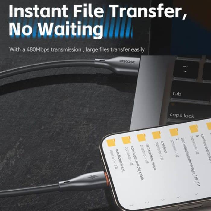 WK WDC-116i 12W USB to 8 Pin Fast Charging Data Cable, Length: 1m – Bild 7