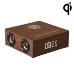 Q5A Multifunktionaler Holz-Touch-Uhr-Display, kabelloser Lade-Bluetooth-Lautsprecher, unterstützt TF-Karte, U-Disk und 3,5 mm AUX, Q5A