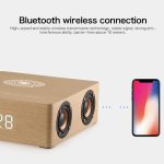 Q5A Multifunktionaler Holz-Touch-Uhr-Display, kabelloser Lade-Bluetooth-Lautsprecher, unterstützt TF-Karte, U-Disk und 3,5 mm AUX, Q5A – Bild 4