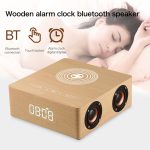 Q5A Multifunktionaler Holz-Touch-Uhr-Display, kabelloser Lade-Bluetooth-Lautsprecher, unterstützt TF-Karte, U-Disk und 3,5 mm AUX, Q5A – Bild 5