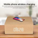 Q5A Multifunktionaler Holz-Touch-Uhr-Display, kabelloser Lade-Bluetooth-Lautsprecher, unterstützt TF-Karte, U-Disk und 3,5 mm AUX, Q5A – Bild 6