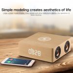 Q5A Multifunktionaler Holz-Touch-Uhr-Display, kabelloser Lade-Bluetooth-Lautsprecher, unterstützt TF-Karte, U-Disk und 3,5 mm AUX, Q5A – Bild 7