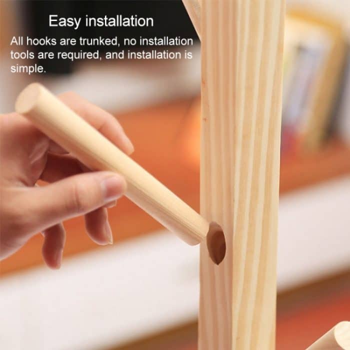 Kreativer baumförmiger Massivholzboden-Kleiderständer, Größe: 165 x 50 x 5 cm, 165x50x50cm (Coffee), 165x50x50cm  (Dark Coffee), 165x50x50cm (White), 165x50x50cm(Wood) – Bild 7