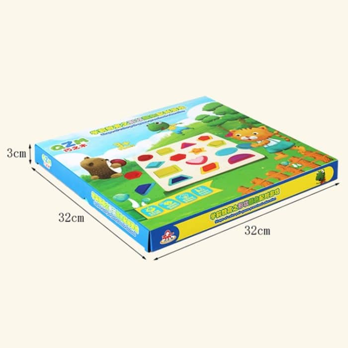 QZM-0023 Regenbogen Kinder Früherziehung Holzbausteine Spielzeug Eltern-Kind-Interaktion Lernspielzeug, Größe: 32 * 32 * 3 cm – Bild 5