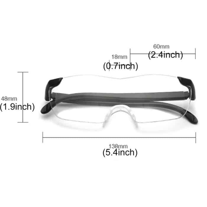 Presbyopische Gläser, Ultradünne hochauflösende 1.6X tragbare presbyopische hypermetropische Lesebrille, + 2.50D – Bild 4