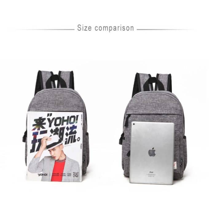 Universeller Multifunktions-Laptop-Computer-Schultern-Rucksack aus Segeltuch, Studententasche für 13–15 Zoll, Größe: 36 x 25 x 10 cm – Bild 5