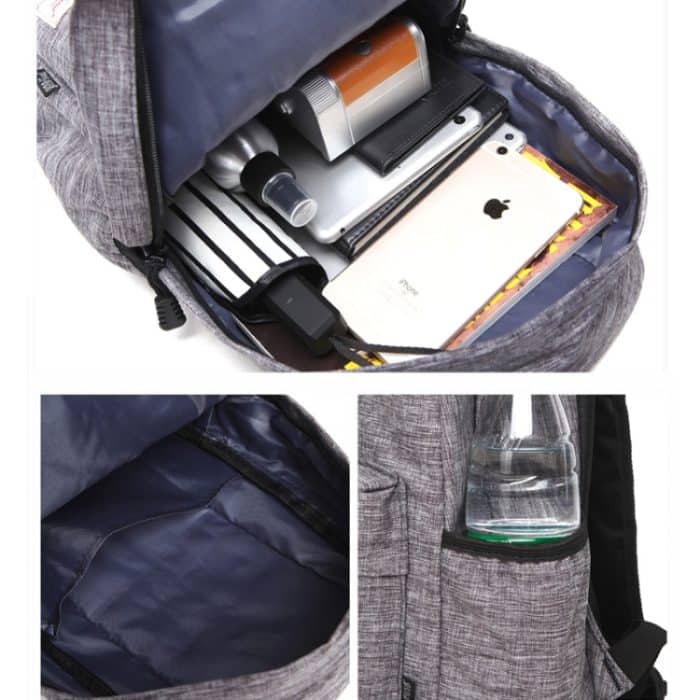Universeller Multifunktions-Laptop-Computer-Schultern-Rucksack aus Segeltuch, Studententasche für 13–15 Zoll, Größe: 36 x 25 x 10 cm – Bild 6
