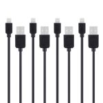 4 PCs Haweel 1M Hochgeschwindigkeit 8 Pin bis USB -Synchronisation und Ladekabelkit für iPhone, iPad (schwarz)