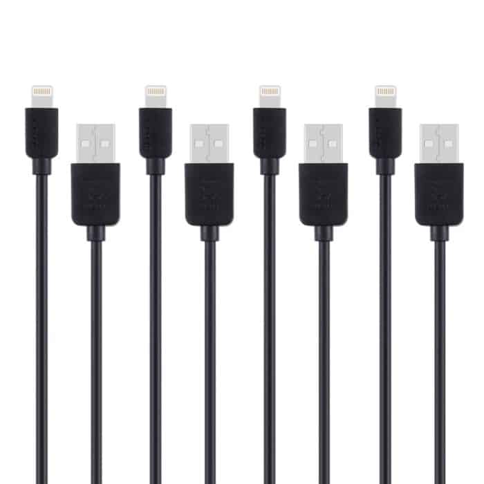 4 PCs Haweel 1M Hochgeschwindigkeit 8 Pin bis USB -Synchronisation und Ladekabelkit für iPhone, iPad (schwarz) – Bild 3