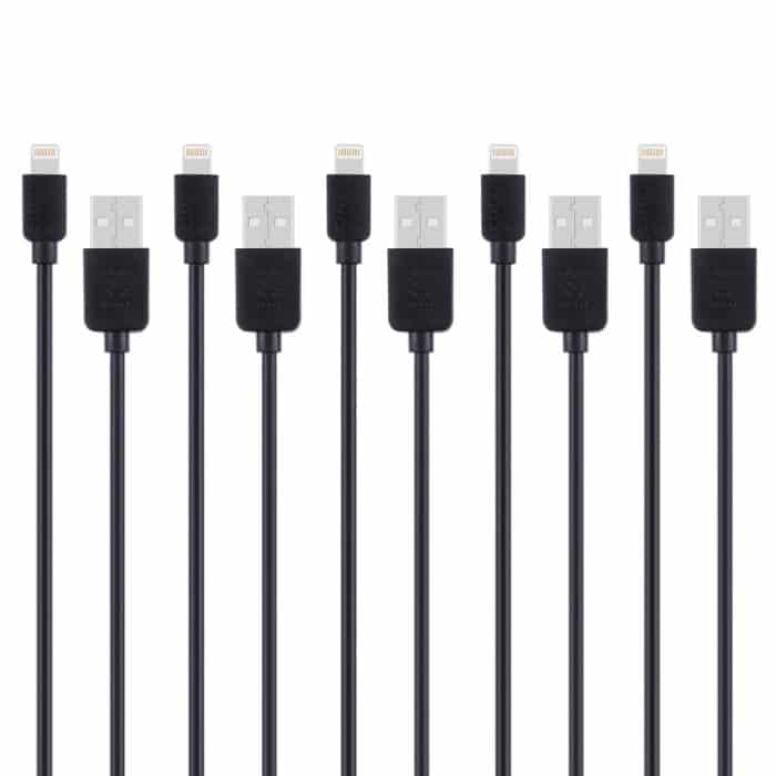 5 PCs Haweel 1 m Hochgeschwindigkeit 8 Pin bis USB -Synchronisation und Ladekabelkit für iPhone, iPad (schwarz) – Bild 3