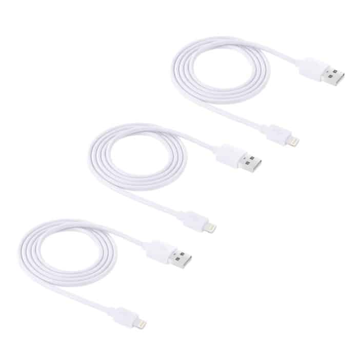 3 PCs Haweel 1 m Hochgeschwindigkeit 8 Pin bis USB -Synchronisation und Ladekabelkit für iPhone, iPad (weiß) – Bild 2