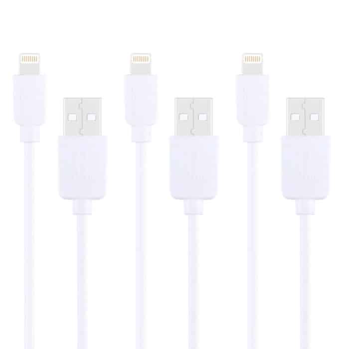3 PCs Haweel 1 m Hochgeschwindigkeit 8 Pin bis USB -Synchronisation und Ladekabelkit für iPhone, iPad (weiß) – Bild 3
