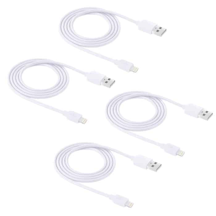 4 PCs Haweel 1M Hochgeschwindigkeit 8 Pin bis USB -Synchronisation und Ladekabelkit für iPhone, iPad (weiß) – Bild 2