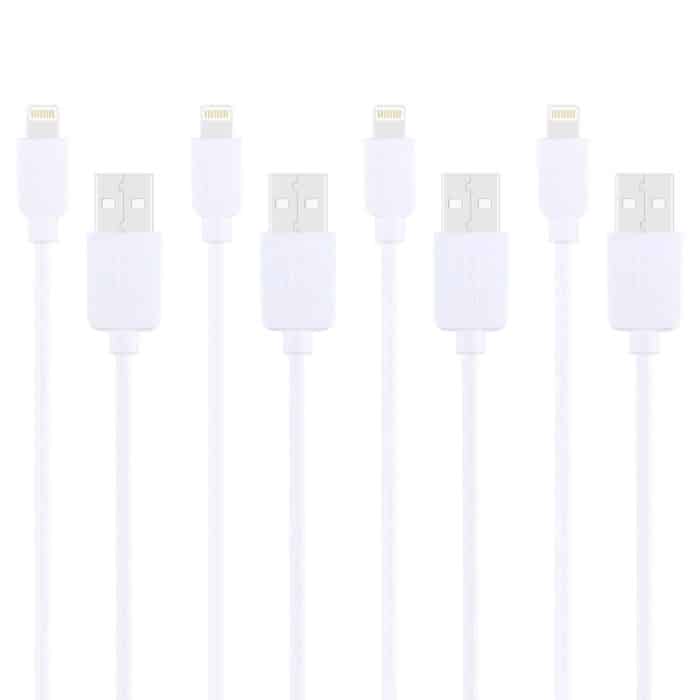 4 PCs Haweel 1M Hochgeschwindigkeit 8 Pin bis USB -Synchronisation und Ladekabelkit für iPhone, iPad (weiß) – Bild 3