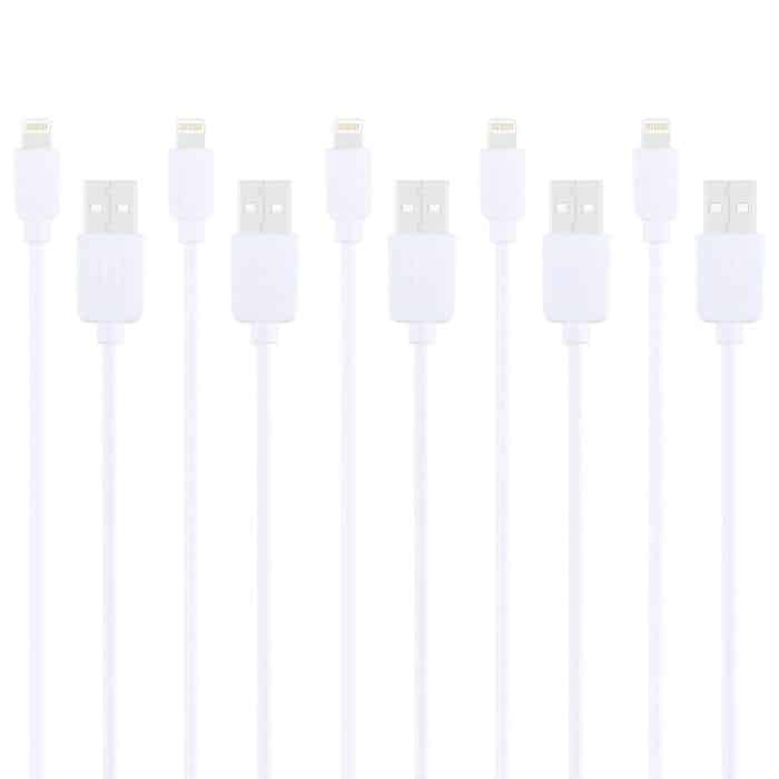 5 PCs Haweel 1 m Hochgeschwindigkeit 8 Pin bis USB -Synchronisation und Ladekabelkit für iPhone, iPad (weiß) – Bild 3