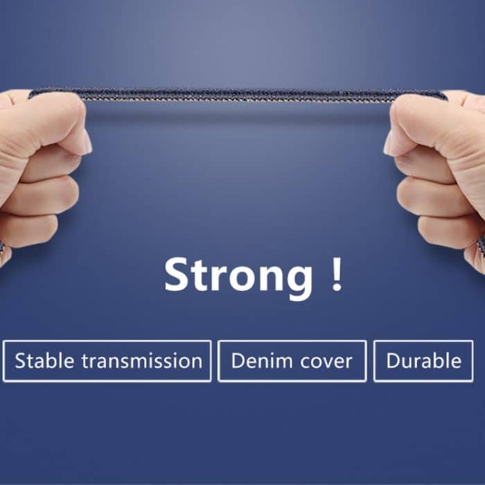 McDodo Ca-1730 1,2m 2,4a Reversible 8 Pin zu USB Denim Cover TPE-Jacke Daten Synchronisation Ladekabel mit Aero Aluminiumkopf für iPhone, iPad (Denim Blue) – Bild 5