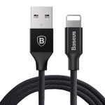 Baseus 1,8 m 2A Yiven-Kabel, gewebter Stil, Metallkopf, 8-poliges auf USB-Datensynchronisierungs-Ladekabel für iPhone, iPad und iPod