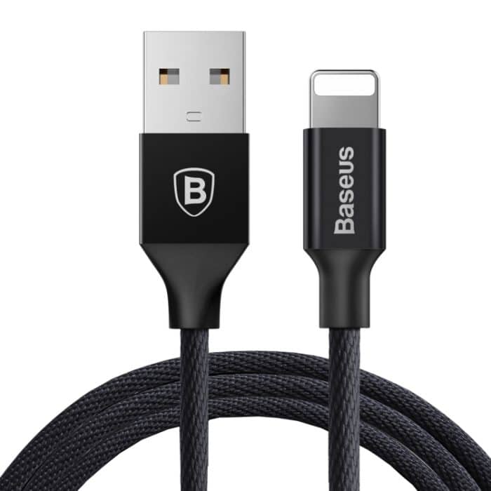IP6G5401B.jpg Baseus 1,8 m 2A Yiven-Kabel, gewebter Stil, Metallkopf, 8-poliges auf USB-Datensynchronisierungs-Ladekabel für iPhone, iPad und iPod – Bild 1