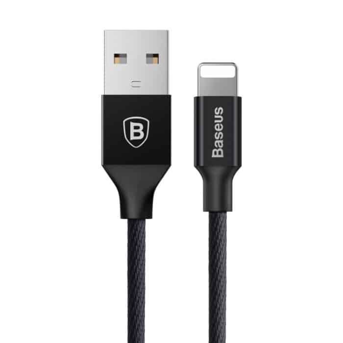 Baseus 1,8 m 2A Yiven-Kabel, gewebter Stil, Metallkopf, 8-poliges auf USB-Datensynchronisierungs-Ladekabel für iPhone, iPad und iPod – Bild 2