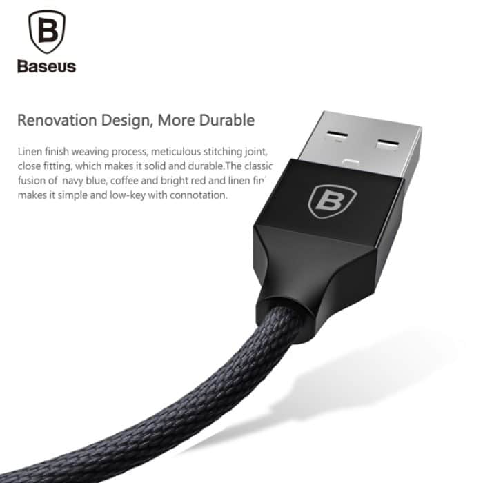 Baseus 1,8 m 2A Yiven-Kabel, gewebter Stil, Metallkopf, 8-poliges auf USB-Datensynchronisierungs-Ladekabel für iPhone, iPad und iPod – Bild 10