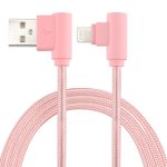 25 cm langes USB-auf-8-Pin-Doppelwinkel-Ladekabel im Nylongewebe-Stil