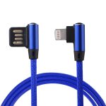 1 m langes 2,4-A-Ausgangs-USB-auf-8-Pin-Doppelwinkel-Design, Nylongewebe-Datensynchronisierungs-Ladekabel – Bild 2