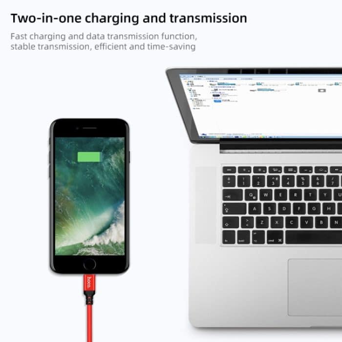 hoco X14 1 m Nylon-geflochtenes USB-auf-8-Pin-Datensynchronisierungs-Ladekabel aus Aluminiumlegierung – Bild 4