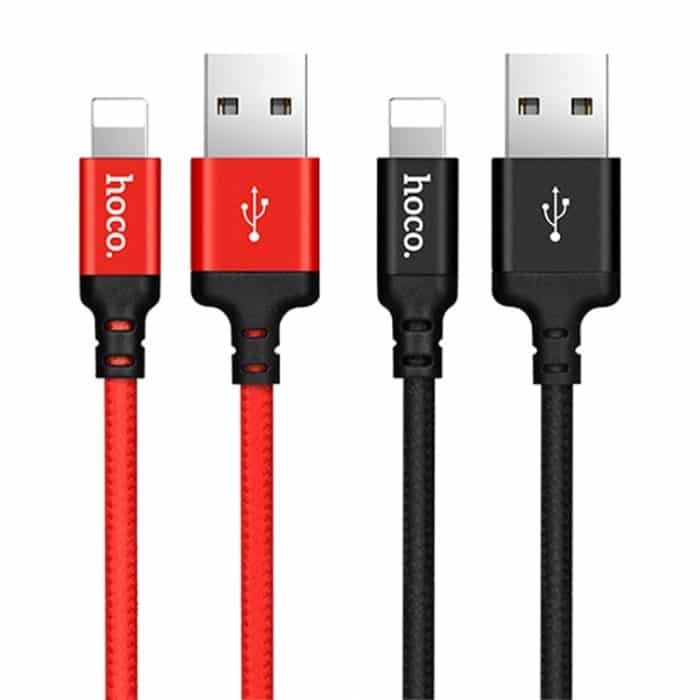hoco X14 2 m Nylon-geflochtenes 8-poliges 8-poliges USB-Daten-Synchronisierungs-Ladekabel aus Aluminiumlegierung – Bild 2