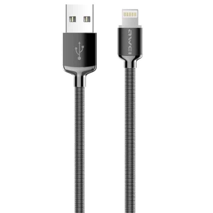 IP8G0677H.jpg awei CL-25 0,3 m 2,4 A USB-auf-8-Pin-Metall-Schnellladekabel für iPhone, iPad – Bild 1