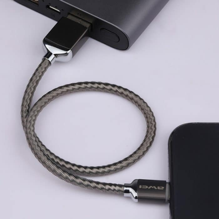 awei CL-25 0,3 m 2,4 A USB-auf-8-Pin-Metall-Schnellladekabel für iPhone, iPad – Bild 8