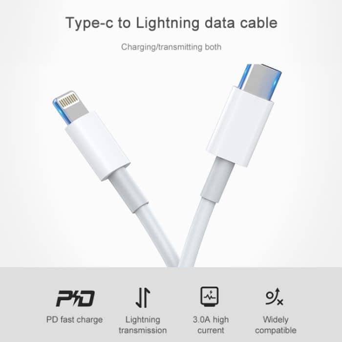 AWEI CL-68 3A Typ-C / USB-C auf 8-poliges PD-Schnellladedatenkabel, Länge: 1 m – Bild 5