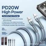 REMAX RC-171 Jany Series 1 m PD20W USB-auf-8-Pin-Aluminiumlegierungsgeflecht-Schnelllade-Datenkabel – Bild 3