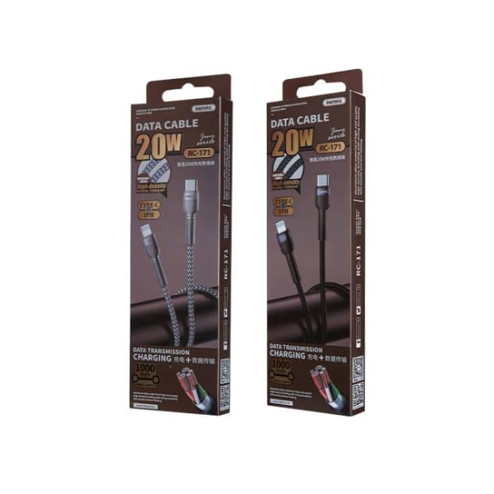 REMAX RC-171 Jany Series 1 m PD20W USB-auf-8-Pin-Aluminiumlegierungsgeflecht-Schnelllade-Datenkabel – Bild 4