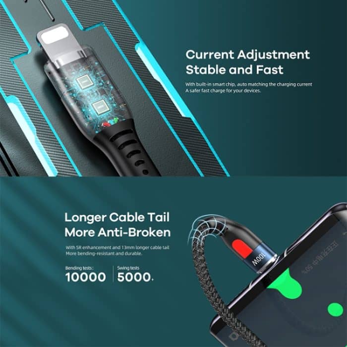 REMAX RC-188i Lesu Pro 1 m PD20W Typ-C auf 8-poliges, geflochtenes Aluminiumlegierungs-Schnellladedatenkabel – Bild 5