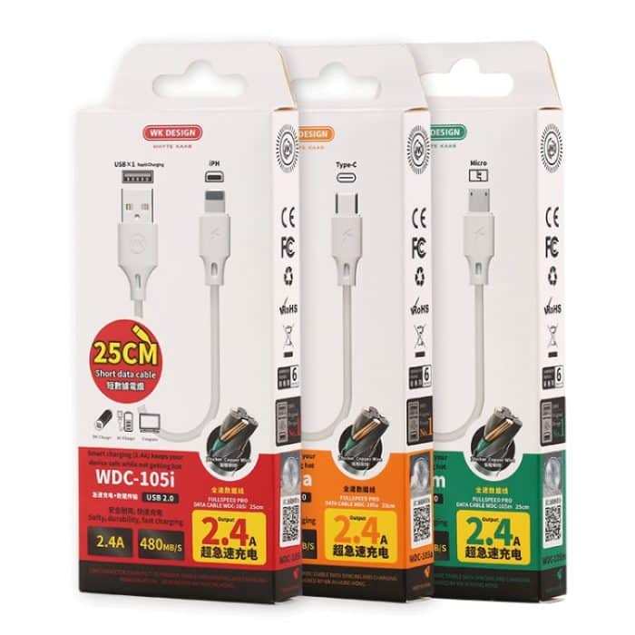 WK WDC-105i 2,4 A 8 Pin Full Speed Pro Ladedatenkabel, Länge: 25 cm – Bild 3