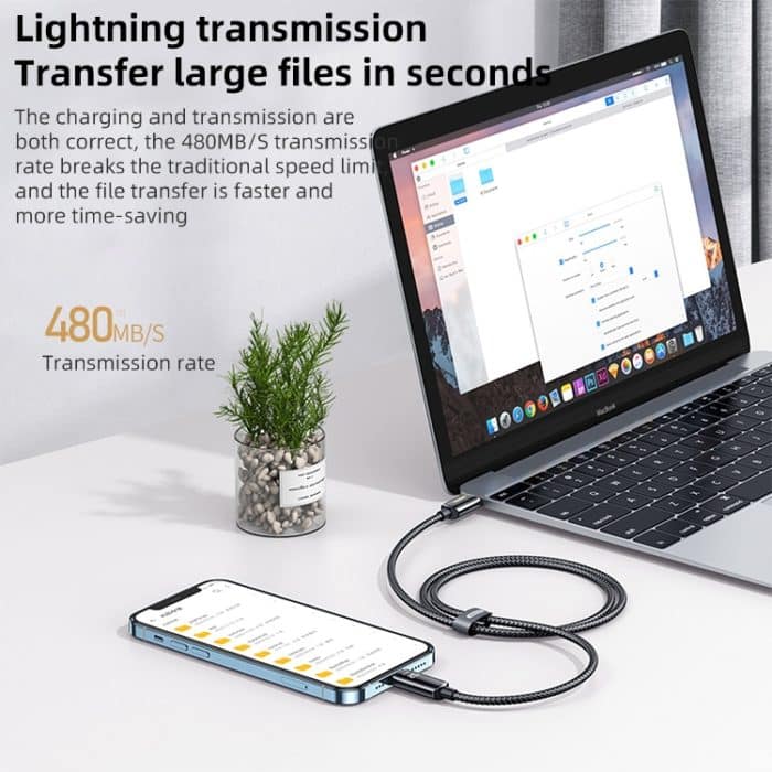 REMAX RC-128i 20 W Typ-C / USB-C auf 8-poliges, intelligentes Digitaldisplay, geflochtenes Ladedatenkabel aus Zinklegierung, Länge: 1,2 m – Bild 4