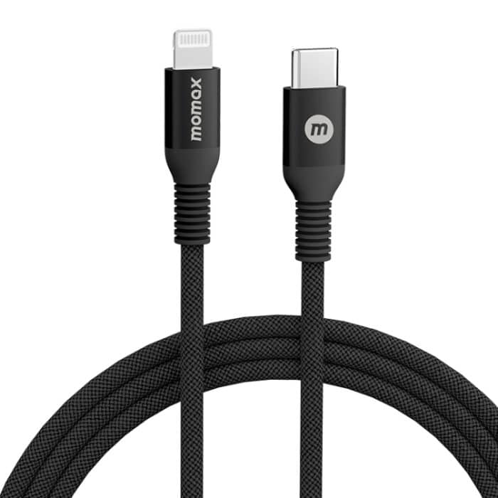 IP8G1070B.jpg MOMAX DL51D Typ-C / USB-C auf 8 Pin PD geflochtenes Schnellladekabel, Länge: 1,2 m – Bild 1