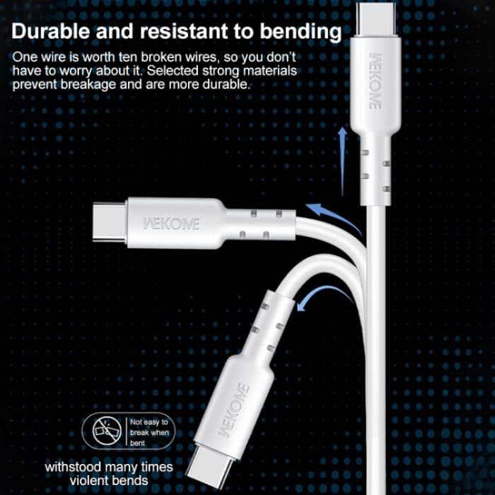 WEKOME WDC-01 Tidal Energy Series 2,4 A USB-auf-8-Pin-PVC-Datenkabel, Länge: 1 m – Bild 5