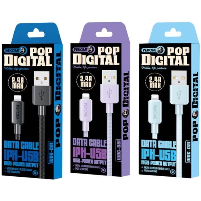 WEKOME WDC-03 Tidal Energy Series 2,4 A USB auf 8 Pin geflochtenes Datenkabel, Länge: 1 m – Bild 3