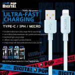 WEKOME WDC-03 Tidal Energy Series 2,4 A USB auf 8 Pin geflochtenes Datenkabel, Länge: 1 m – Bild 4