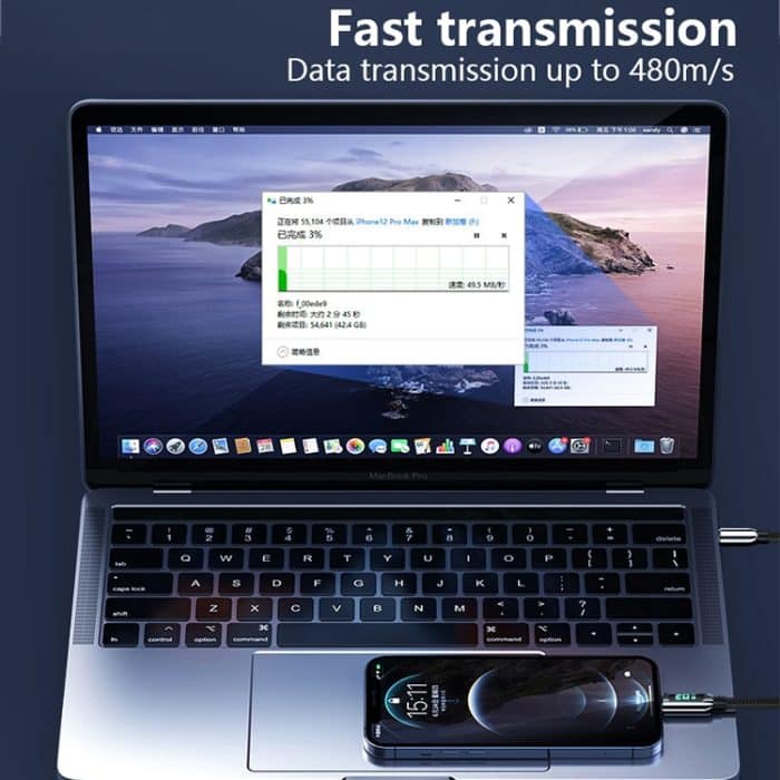 Mutural Li-CC004 1,2 m 10 W Digitalanzeige USB-auf-8-Pin-Ladedatenkabel – Bild 8