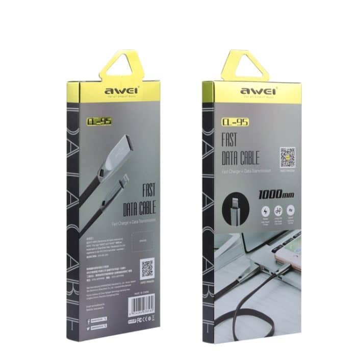 AWEI CL-95 USB auf 8-poliges tragbares Schnelllade-Datenkabel aus TPE + Aluminiumlegierung, 2 A, Länge: 1 m – Bild 4