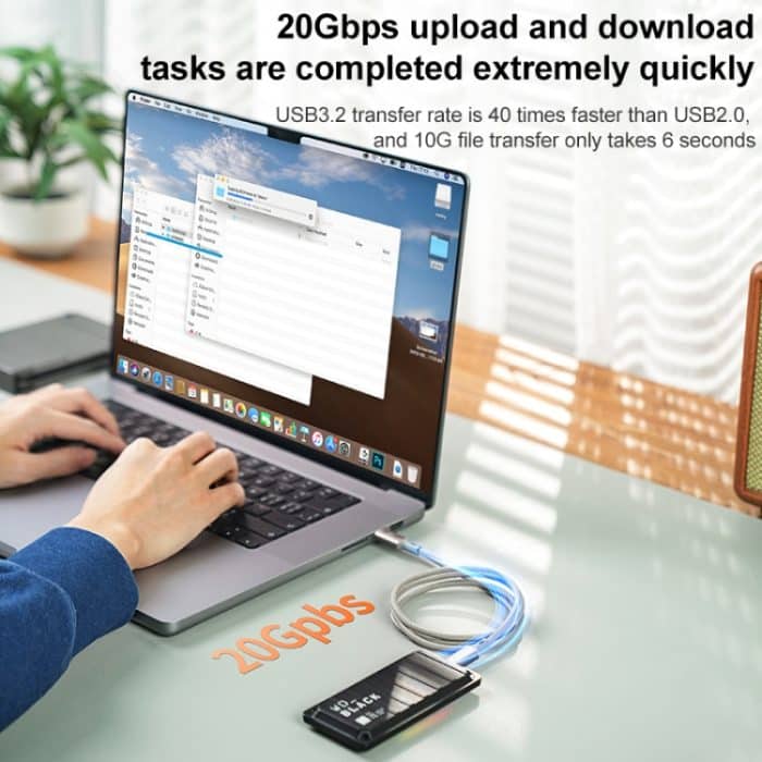 MOMAX DC31 1 m USB3.2 USB-C/Typ-C auf USB-C/Typ-C 100 W geflochtenes Datensynchronisierungs-Ladekabel – Bild 3