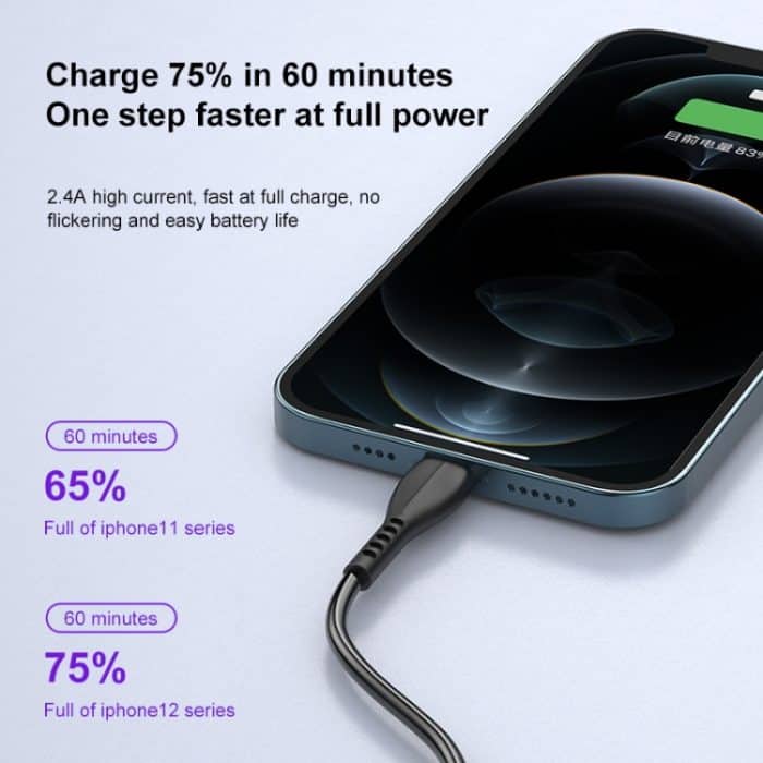 awei cl-115l 1M 2.4A USB bis 8 Pin-Ladekabel – Bild 6