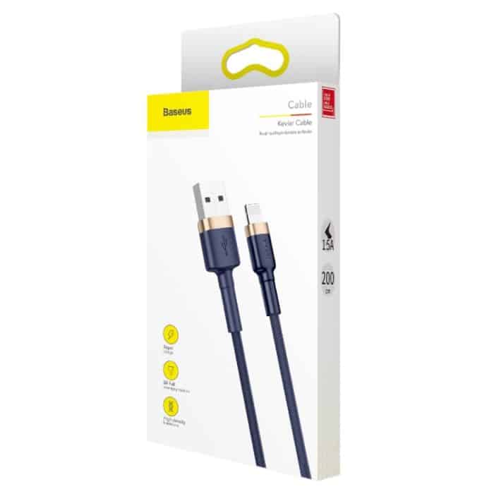 Baseus 1,5 A 2 m USB-auf-8-poliges High-Density-Nylon-Gewebe-USB-Kabel für iPhone, iPad – Bild 10