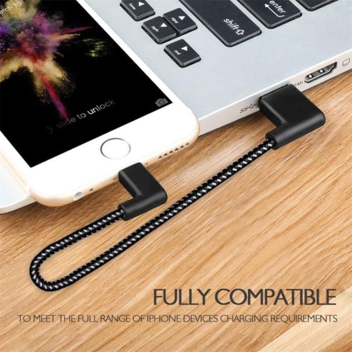1m 2a USB bis 8 Pin Nylon -Webstil Doppel -Ellbogen -Daten synchronisieren Ladekabel, 1m 2A USB auf 8 Pin Nylon Weave Style Double Elbow Data Sync Ladekabel – Bild 6
