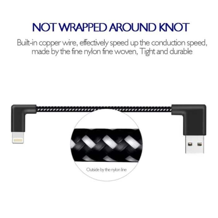 1m 2a USB bis 8 Pin Nylon -Webstil Doppel -Ellbogen -Daten synchronisieren Ladekabel, 1m 2A USB auf 8 Pin Nylon Weave Style Double Elbow Data Sync Ladekabel – Bild 8