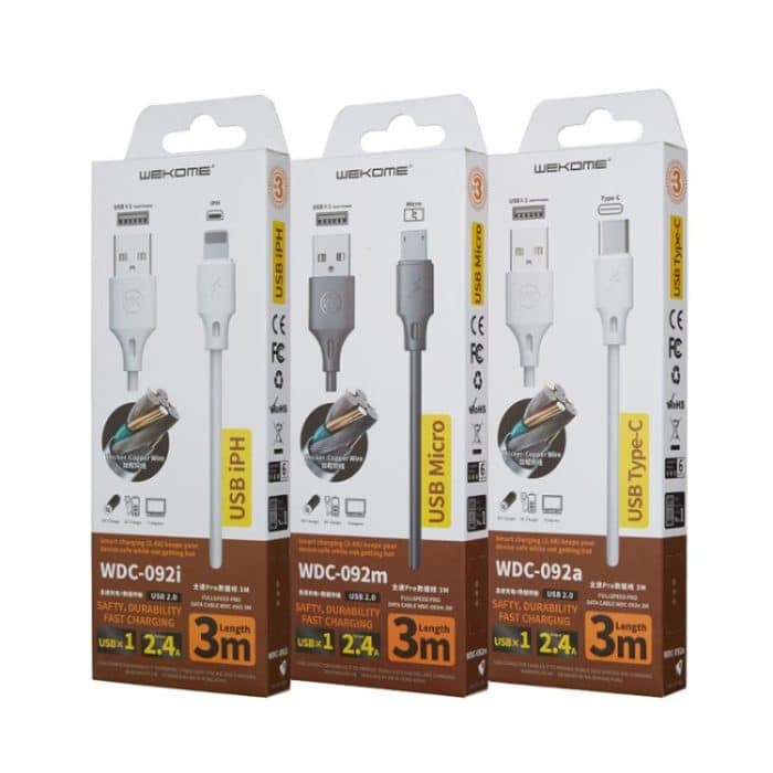 WK WDC-092 3 m 2,4 A Max. Ausgang Full Speed Pro Series USB-auf-8-Pin-Datensynchronisierungs-Ladekabel – Bild 7