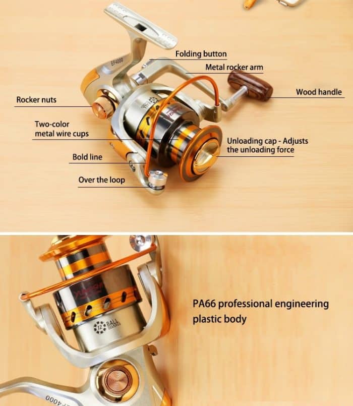 YUMOSHI Kugellager Kipphebel Radsitz Angeln Spinnrolle, EF1000, EF2000, EF3000, EF4000, EF5000 – Bild 4